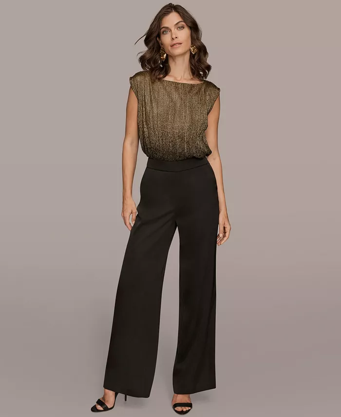 Women's Charmeuse High Rise Wide Leg Pants, Regular & Petite - thumbnail 4