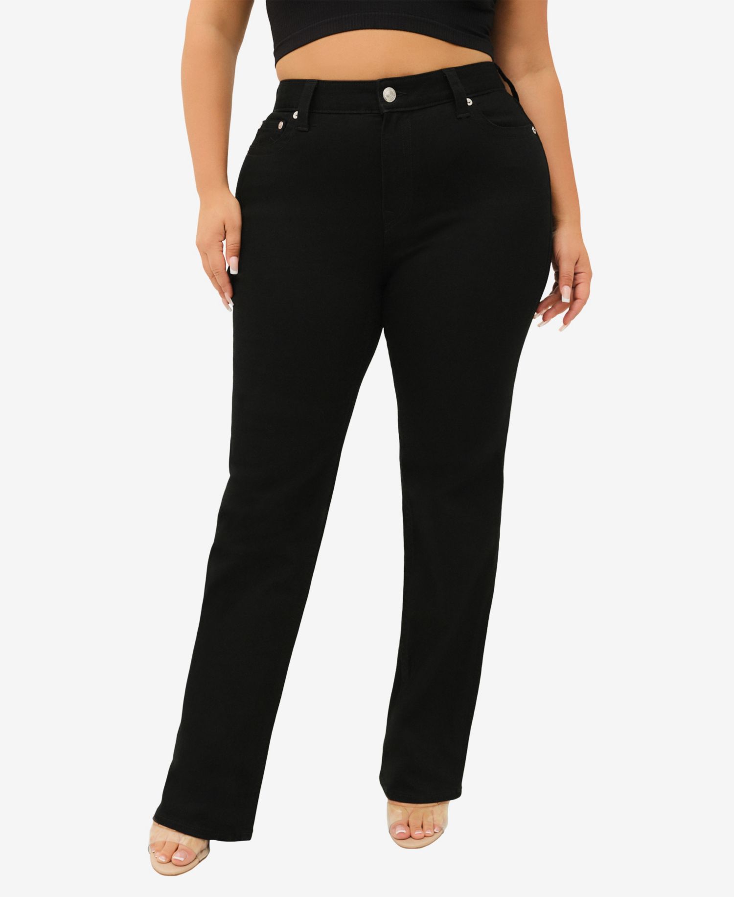 Plus Size Billie Mid Rise Straight Leg Jeans