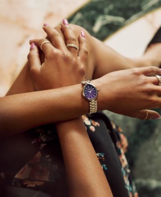 Women's Eco-Drive Classic Rainell Silver-Tone Stainless Steel Bracelet Watch, 26mm