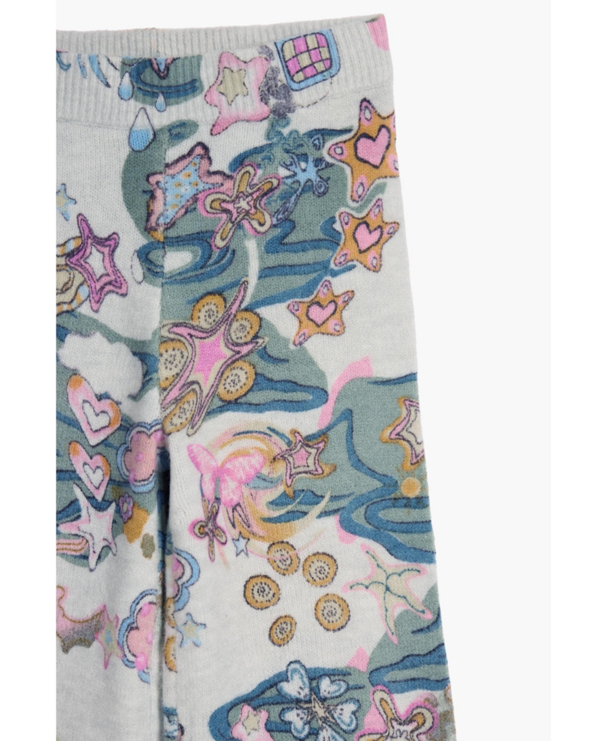 Desigual Girls's Elastic Pants With Patterns In Green