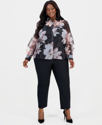 Plus Size Organza Blouse