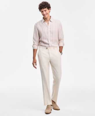 Club Room - Men's Flat-Front Straight-Fit Dress Pants