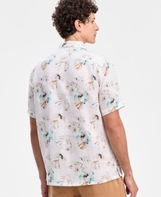 Men's Casa Regular-Fit Floral Button-Down Linen Shirt