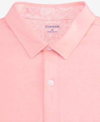 Men's Pima Cotton Solid Short-Sleeve Button-Up Knit Shirt, Macy's Exclusive