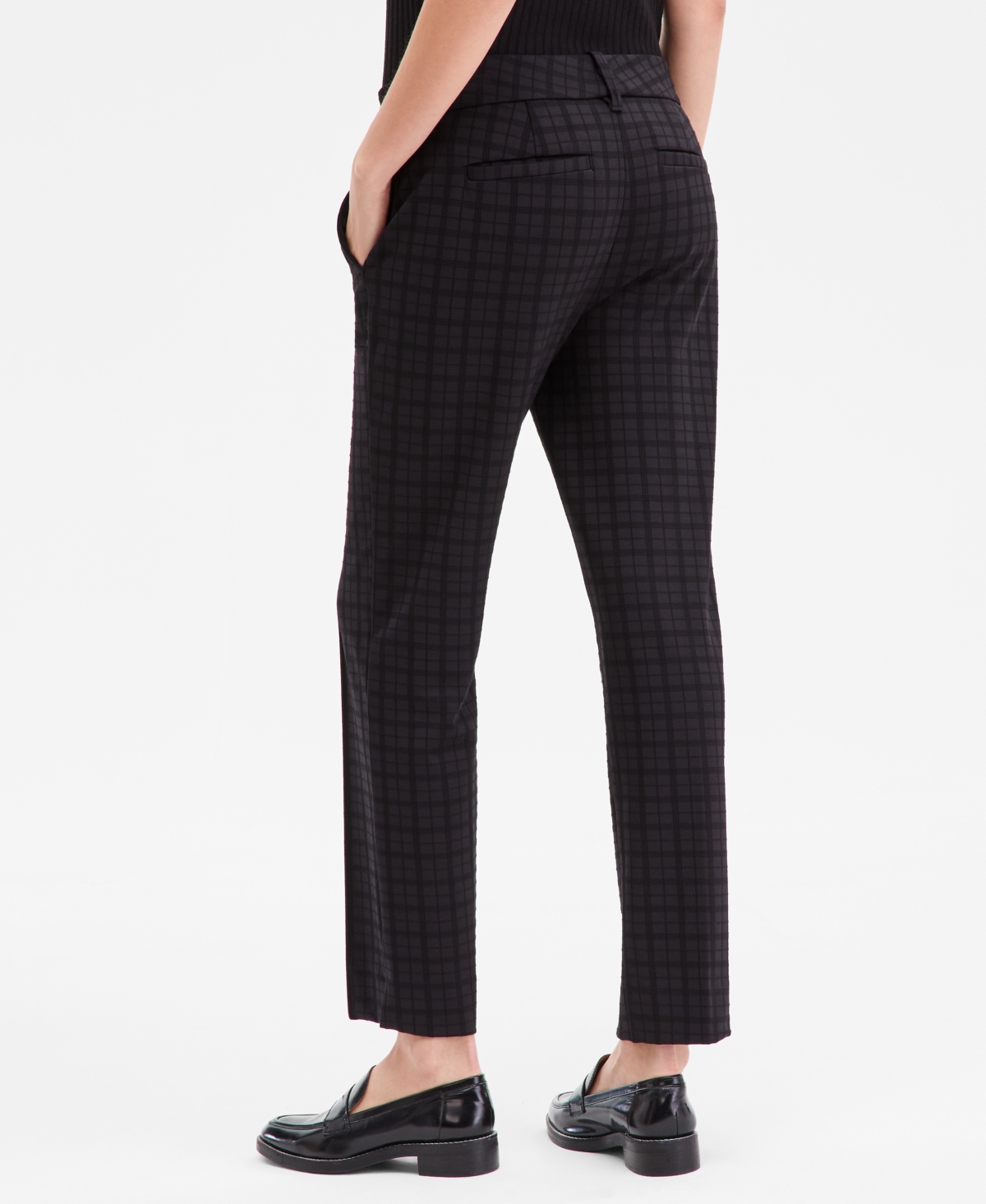 Liverpool Los Angeles Women's Gemma Plaid Jacquard Knit Pants In Black