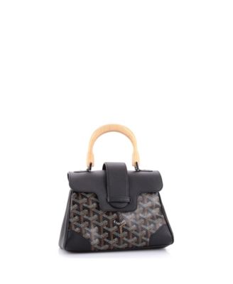 Mini Saigon Top Handle Bag Coated Canvas with Leather