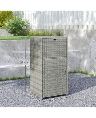 Outdoor Towel Rack Cabinet with Storage Shelves and Rolling Wardrobe Locker