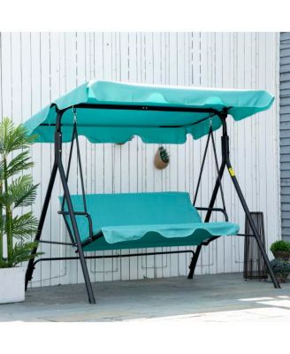 67inch 3-Seat Standalone Patio Swing with 660lb Capacity and Adjustable Canopy