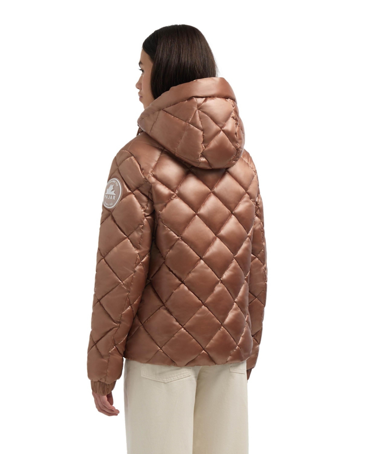 Pajar Skylynn Diamond Quilted Boxy Puffer Jacket In Brown