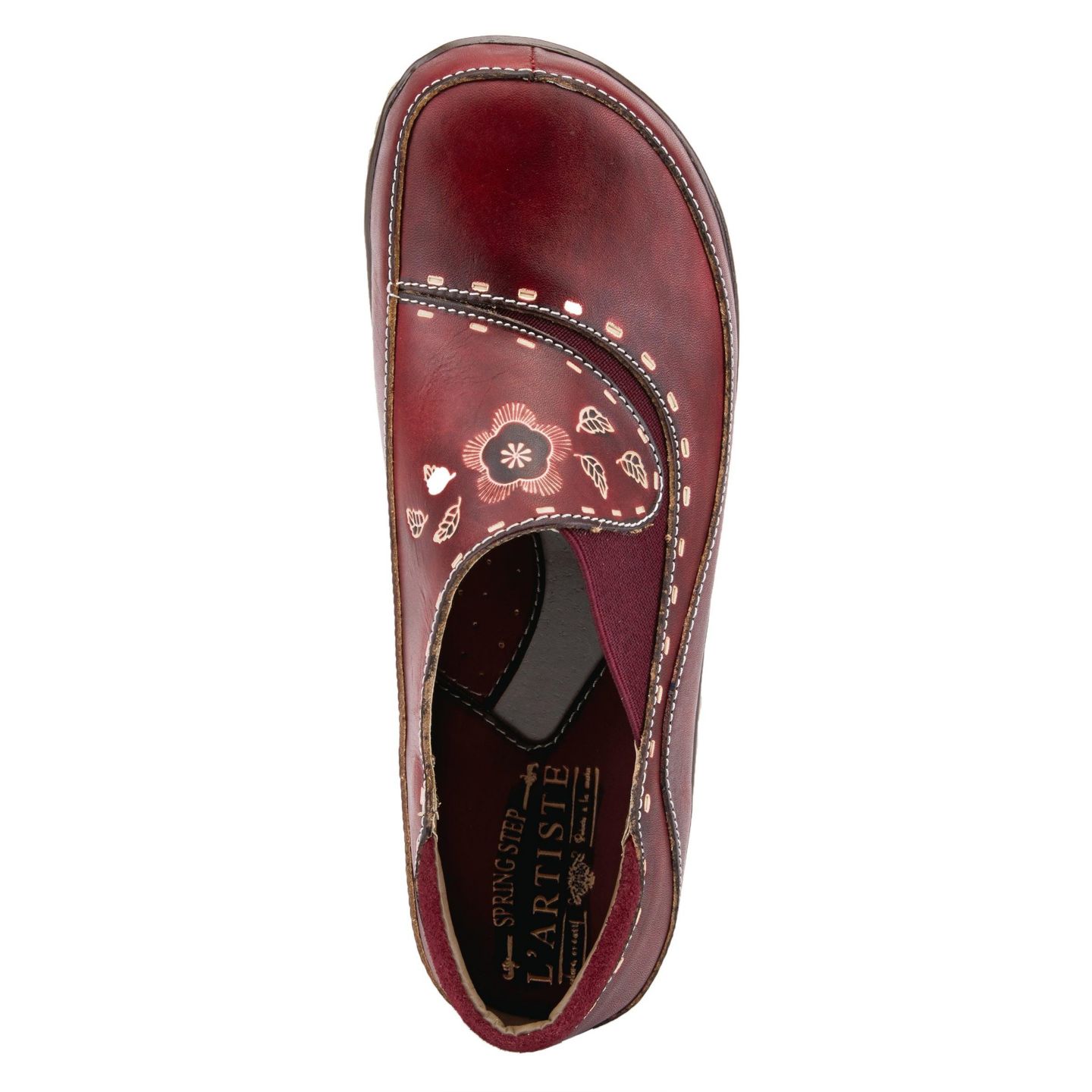 Женские сабо L'Artiste L Artiste Women s Burbank Hand-Painted Leather, цвет: Бордо — фото 5