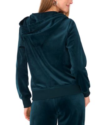 Women's Velour Zip-Front Hoodie Jacket