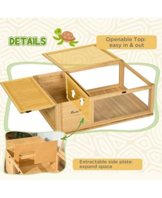Box Turtle Habitat Lockable 36" L x 24" W x 12.5" H, Cedar Wood