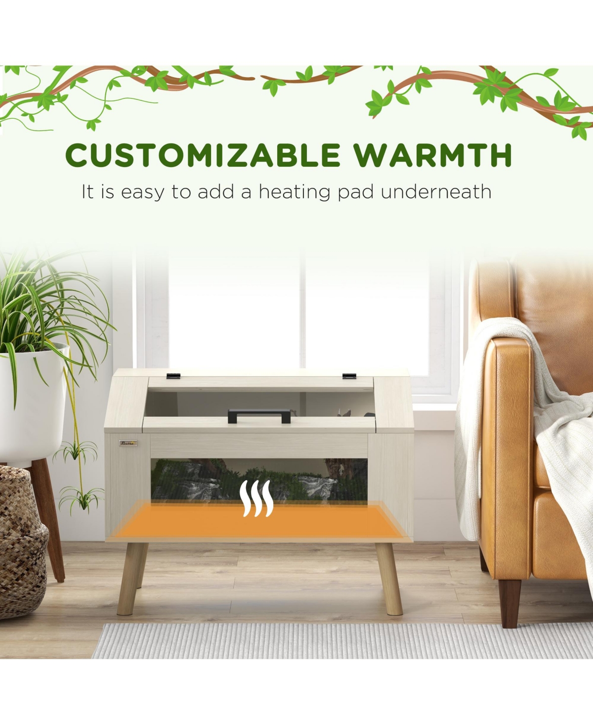 PawHut 30 Gallon Reptile Terrarium W/ Top Opening Windows & Air Vents