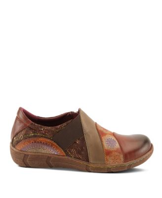 L Artiste Women s LATA Hand-Painted Closed Back Shoe with Removable Footbed and Geometric Multicolor Design