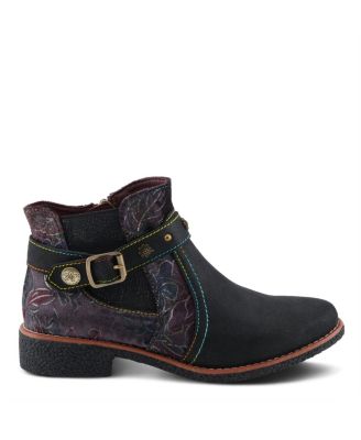 L Artiste Women s AIRIES Studded Suede Chelsea Boots with Velvet Shaft, Glitter Accents & Metallic Animal Print Stretch Gore