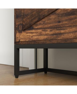 Narrow Shoe Cabinet with 2 Flip Doors and Top Drawer,