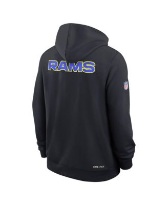 Men's Dark Blue Los Angeles Rams 2025 NFL Rivalries Sideline Dri-Fit Hoodie