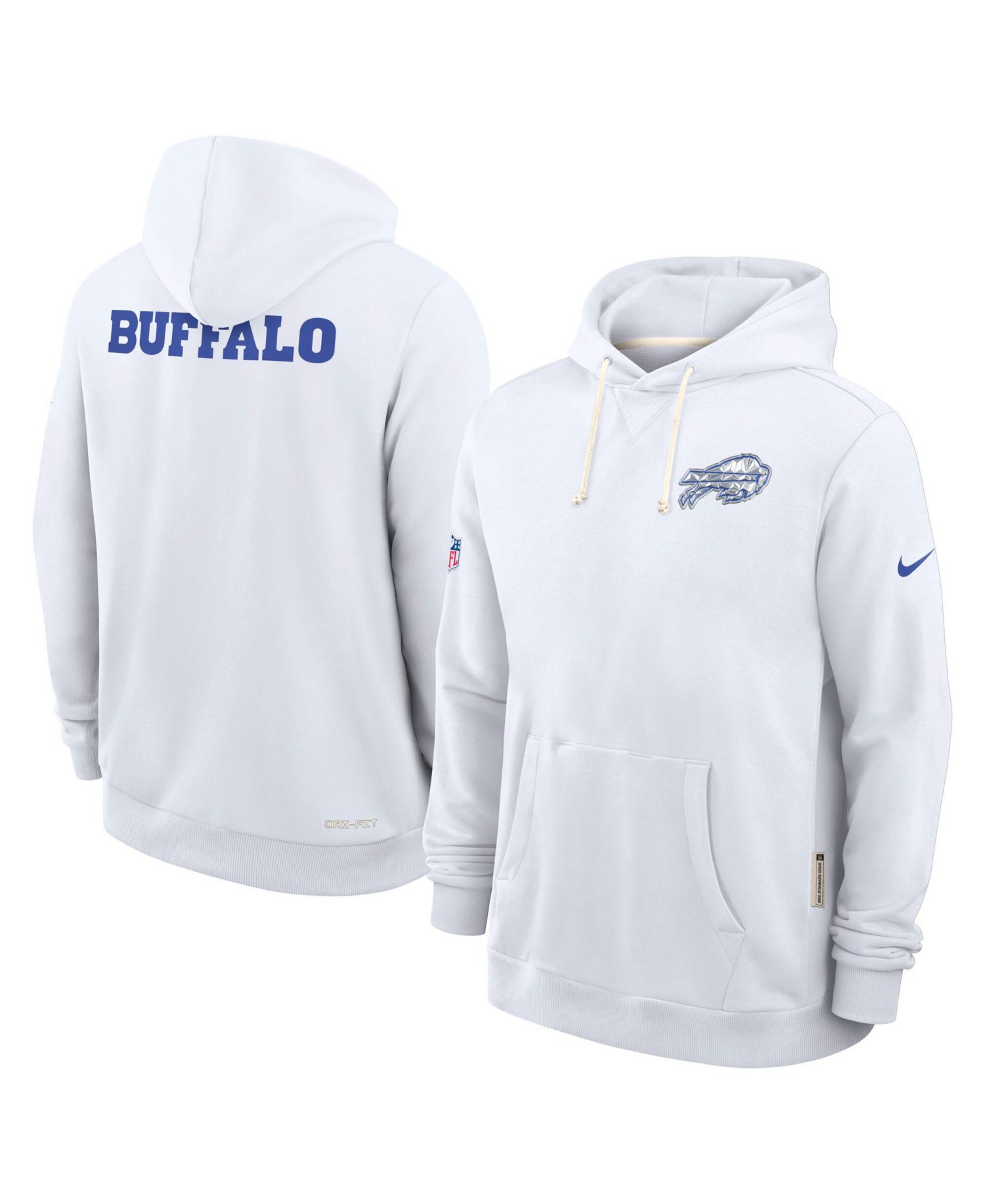 Men's White Buffalo Bills 2025 NFL Rivalries Sideline Dri-Fit Hoodie