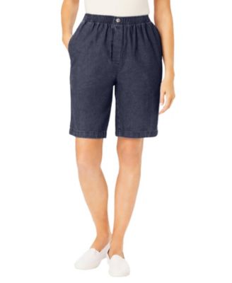 Women's Within 7-Day Elastic-Waist Pull-On Cotton Denim Shorts