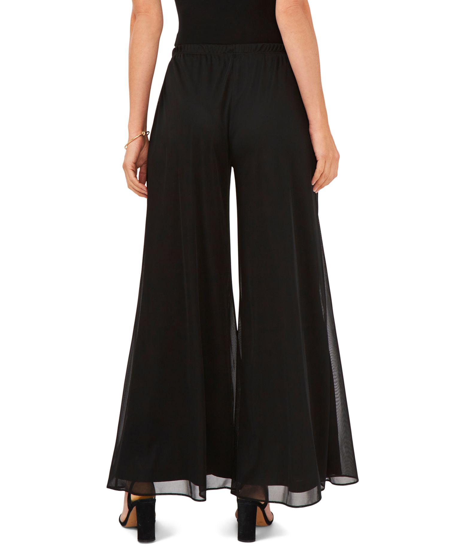 Mesh Wide-Leg Dress Pants