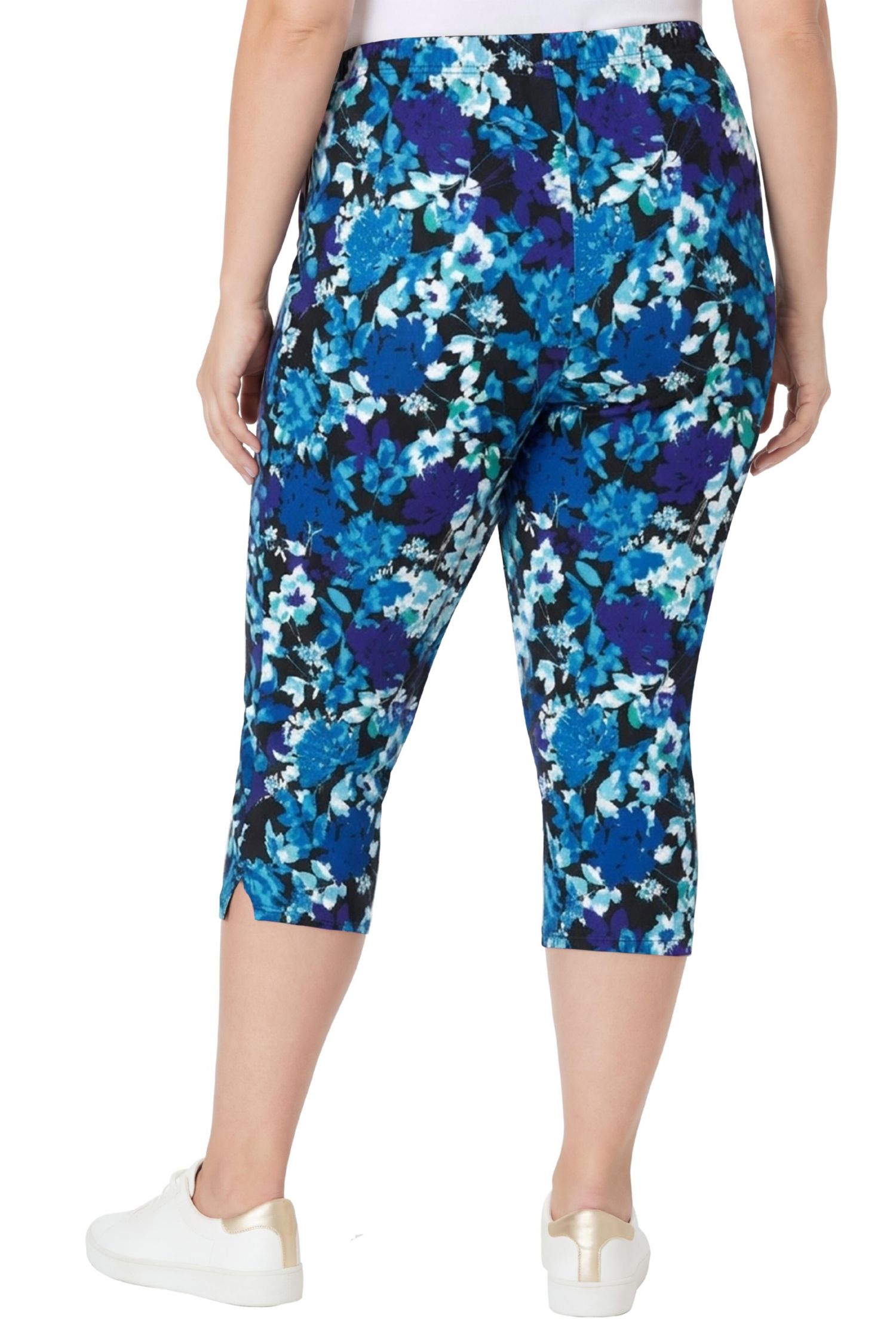 Women's Within Stretch-Cotton Knit Pull-On Printed Capri Leggings