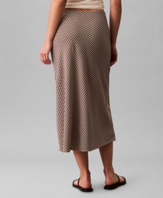 Women's Printed Midi Slip Skirt