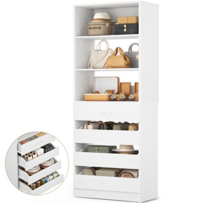 21.3'' Freestanding Closet Organizer System with 4 Drawers and Shelves