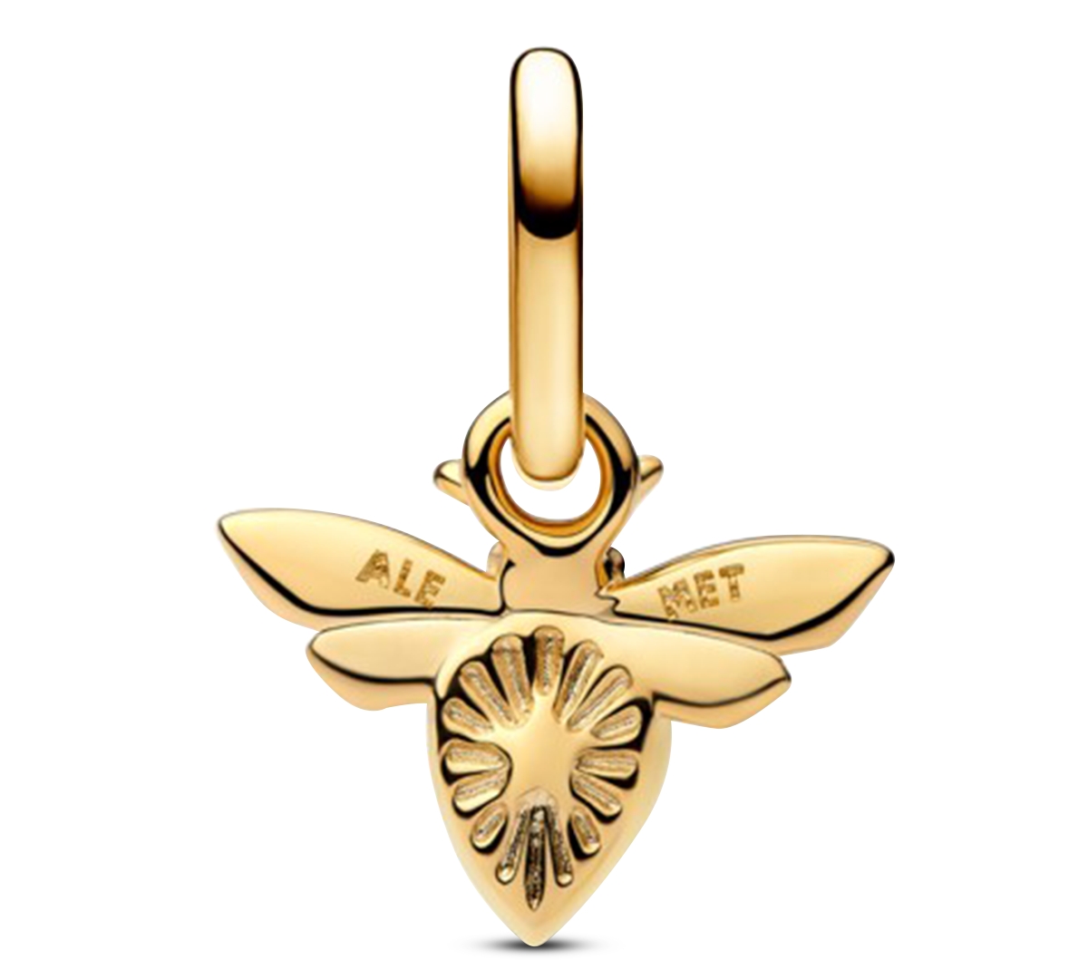 Pandora White Bee Mini Dangle Charms In Gold