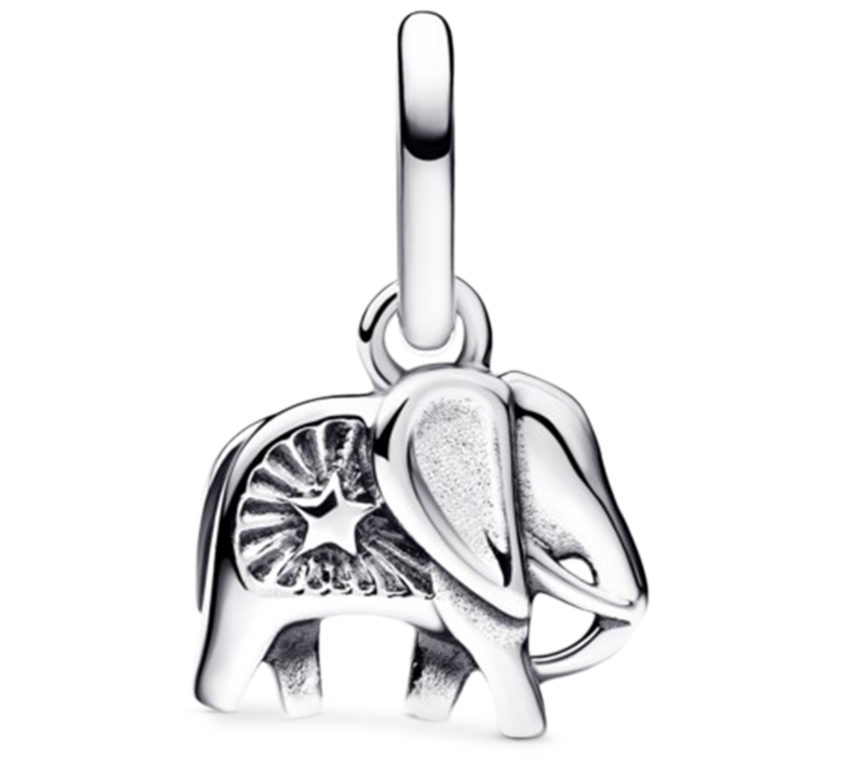 Pandora Turquoise-coloured Elephant Mini Dangle Charms In White