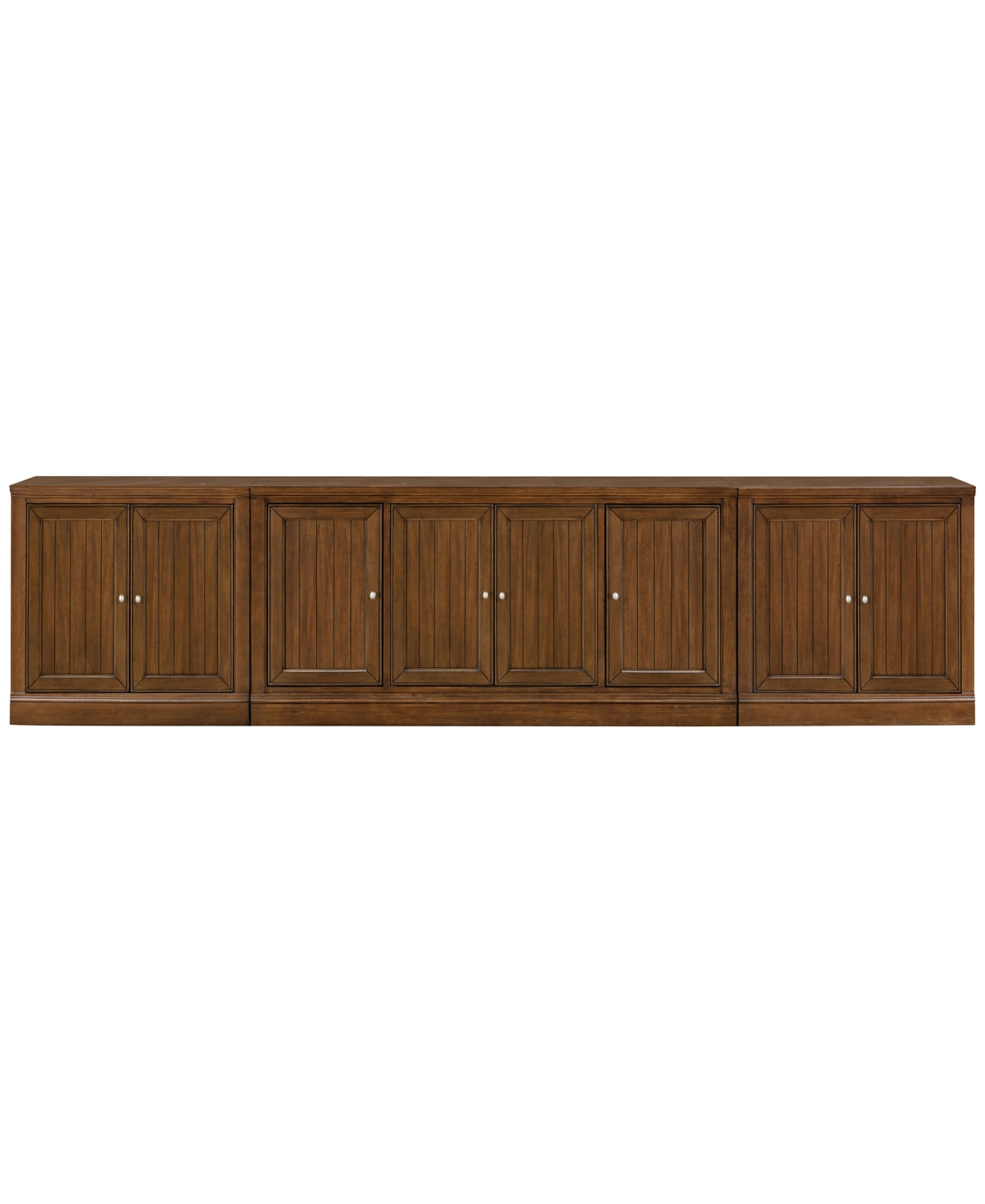 Macy's Amren 65" 2 Door Console With 2 Door Hutches And 2 Door Bases In Brown