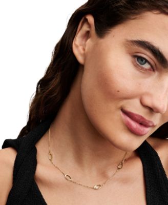 Organically Shaped Oval Treated Freshwater Cultured Pearl Necklace