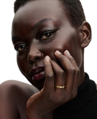 Rippled 14K Gold Plated Band Ring