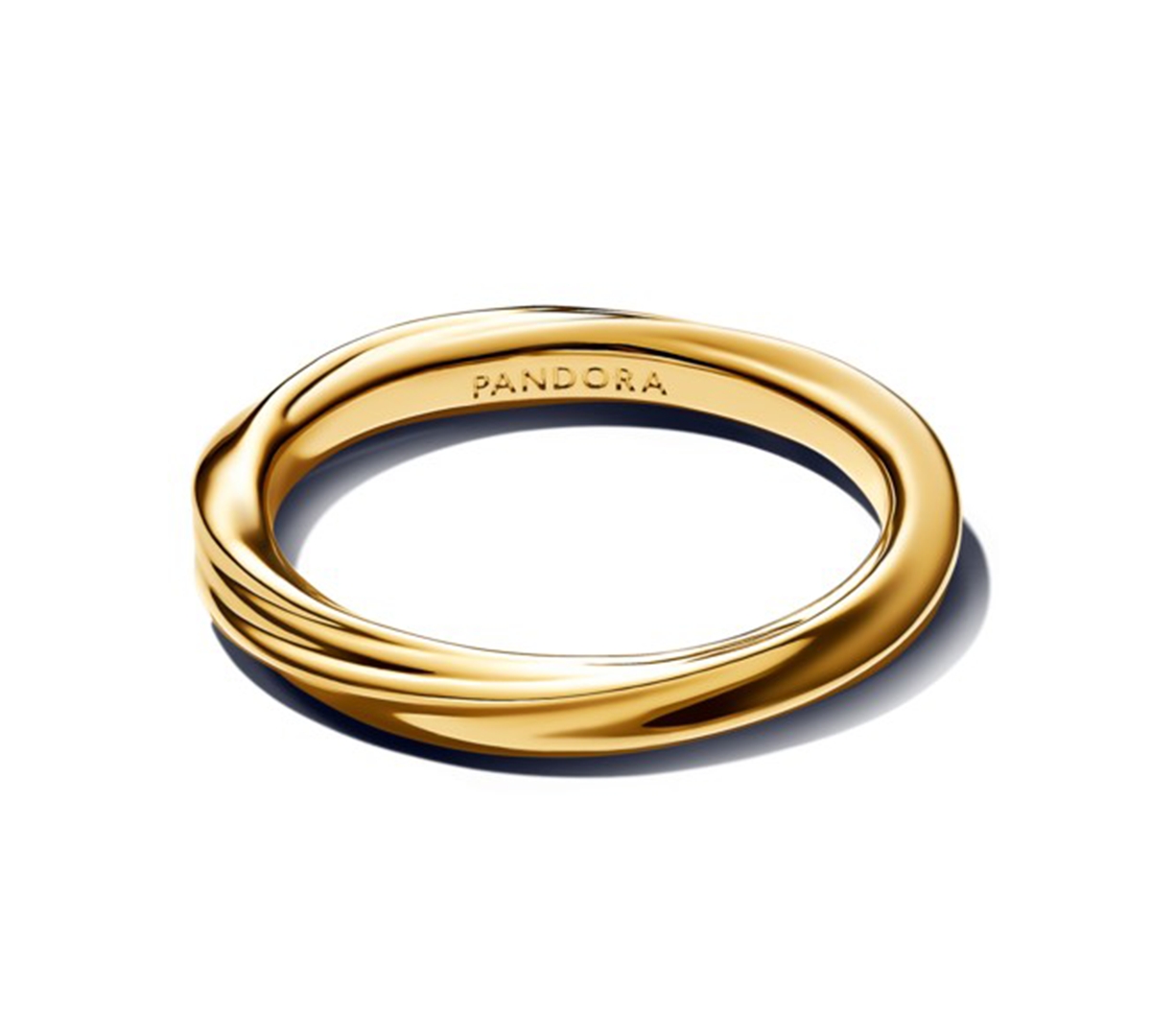 Pandora Twisted 14k Gold Plated Band Ring In Gold