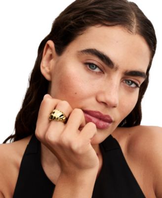 Rippled 14K Gold Plated Statement Ring