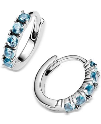 Light Blue Huggie Earrings