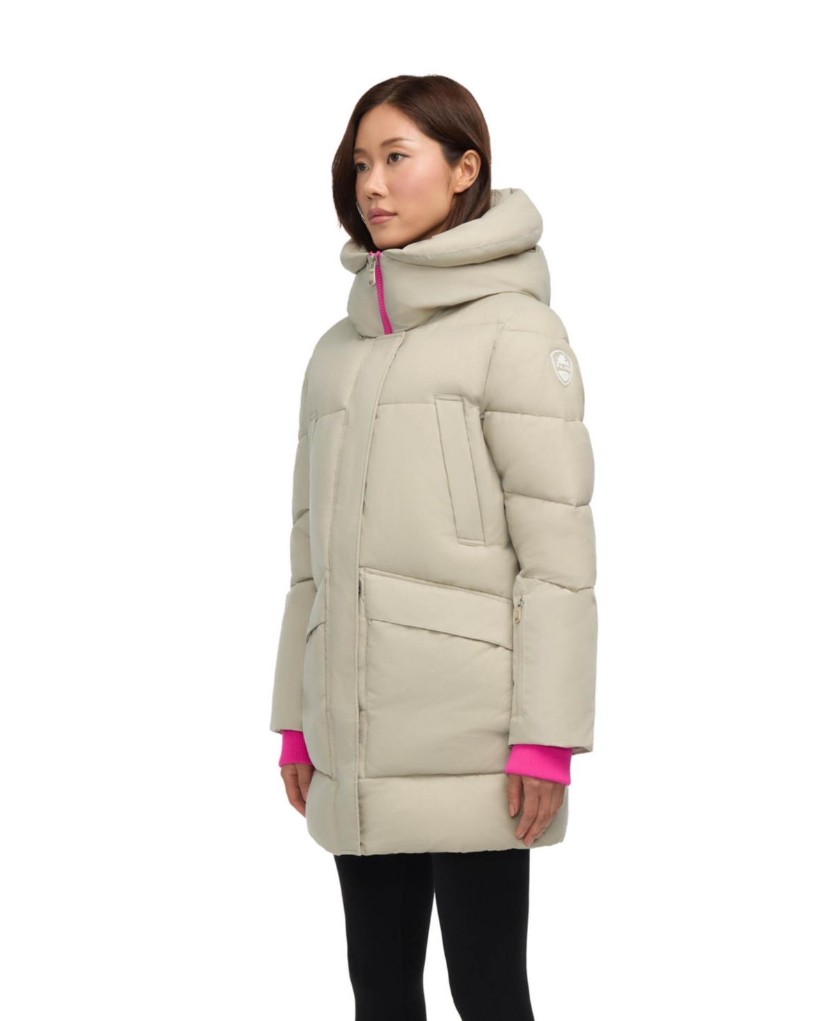 Pajar Heirani Mid-length Quilted Parka Puffer With Oversized Hood In Multi