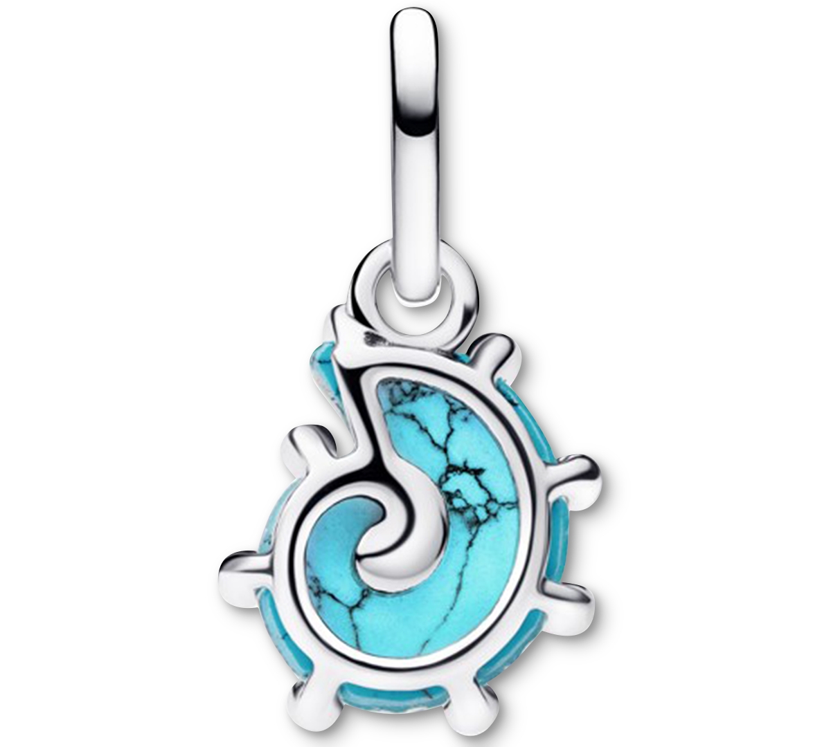 Pandora Blue Murano Glass Sea Snail Dangle Charms In Blue
