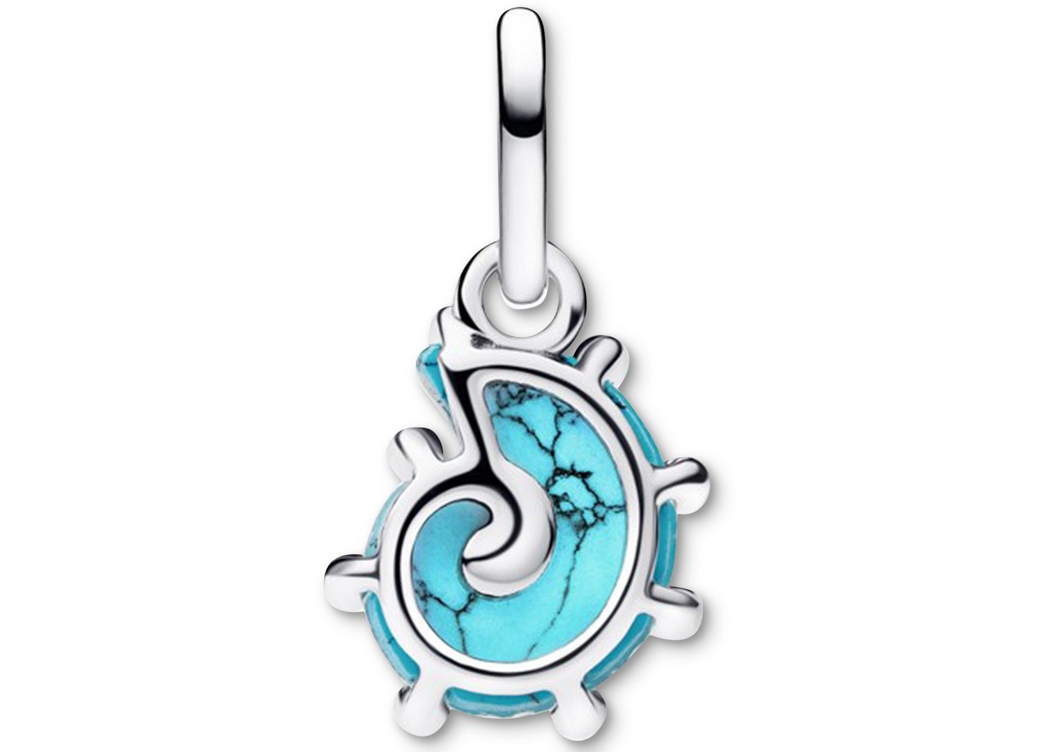 Blue Murano Glass Sea Snail Dangle Charms