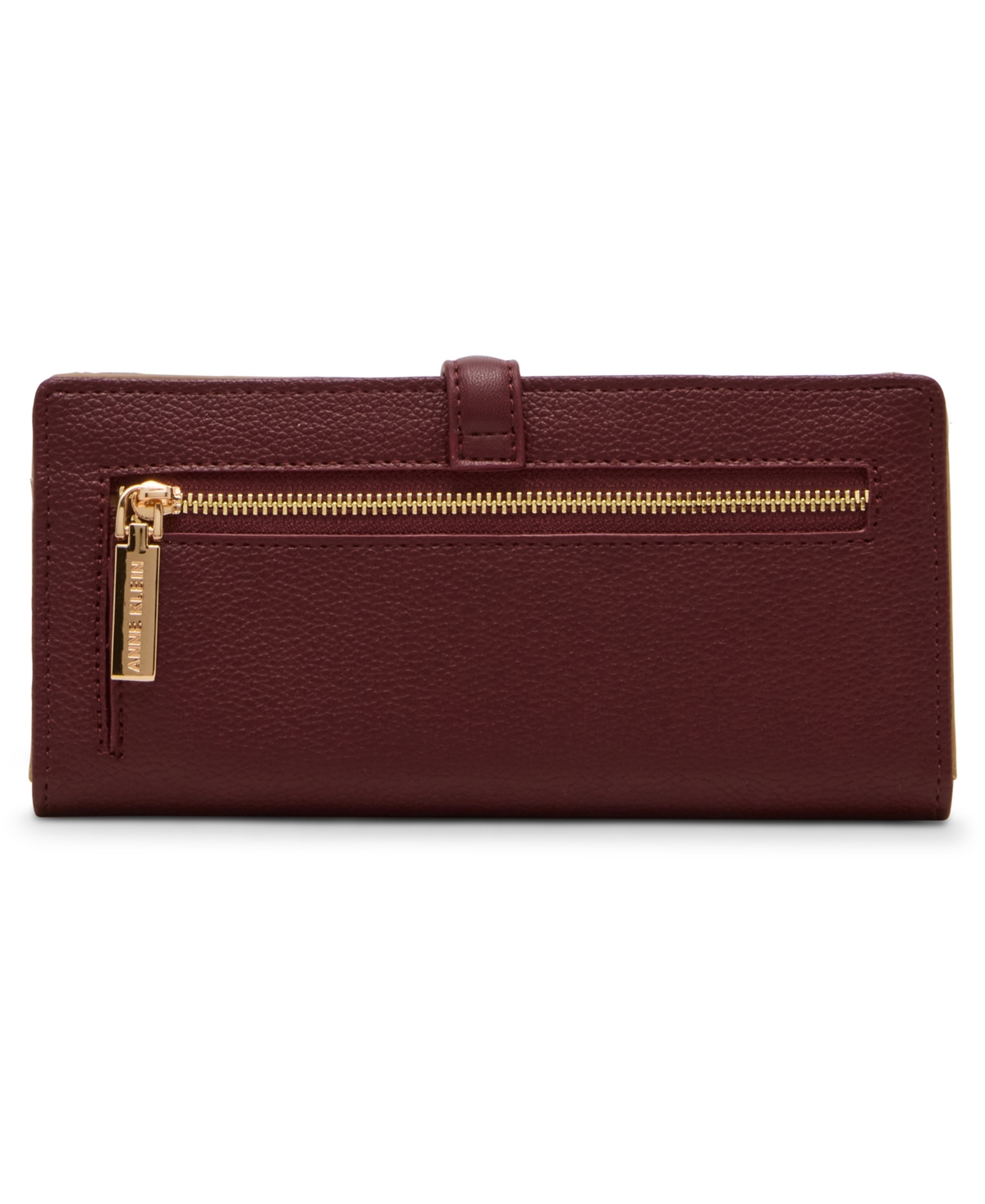 Anne Klein 2 Piece Gift Set With Sculpted Buckle Wallet And Removeable Card Organizer In Red