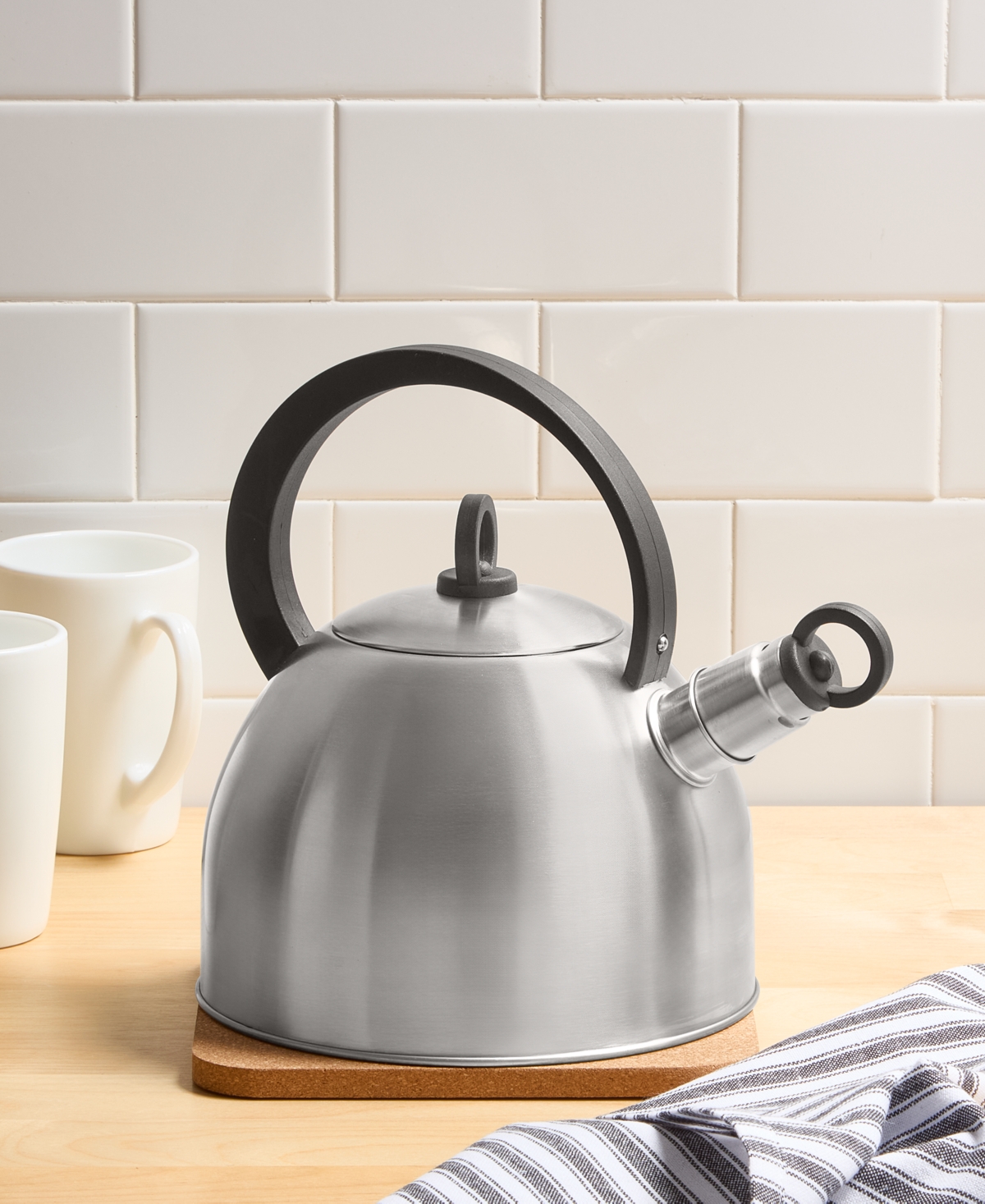 Arch Studio Stainless Steel 2.1-quart Tea Kettle In Silver