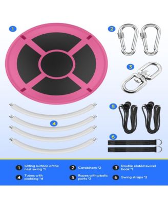 43" Saucer Swing (Kids & Adults): 700lbs Capacity, Waterproof, Adjustable Hanging Straps – Backyard/Indoor/Outdoor.