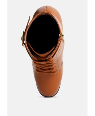 Womens grahams faux leather lace up boots