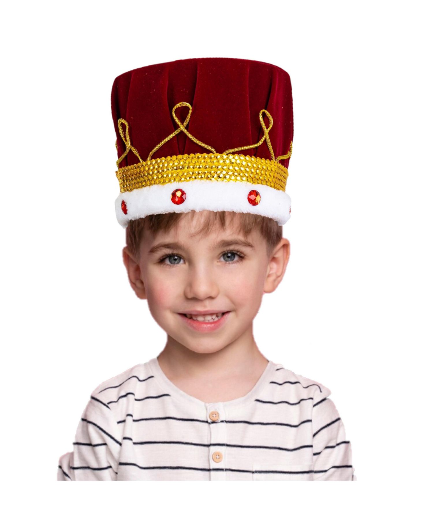 Red Velvet King Crown for Kids