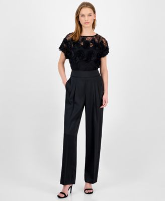 Anne Klein - Women's Pull-On High-Rise Pleat-Front Pants