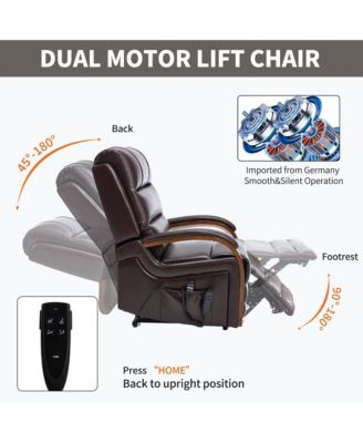 Lift Chair Dual Motor Infinite Position Recliners Up to 350 LBS with Solid Wood Armrests and Heat Massage