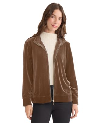 Jones New York - Women's Velour Zippered Jacket
