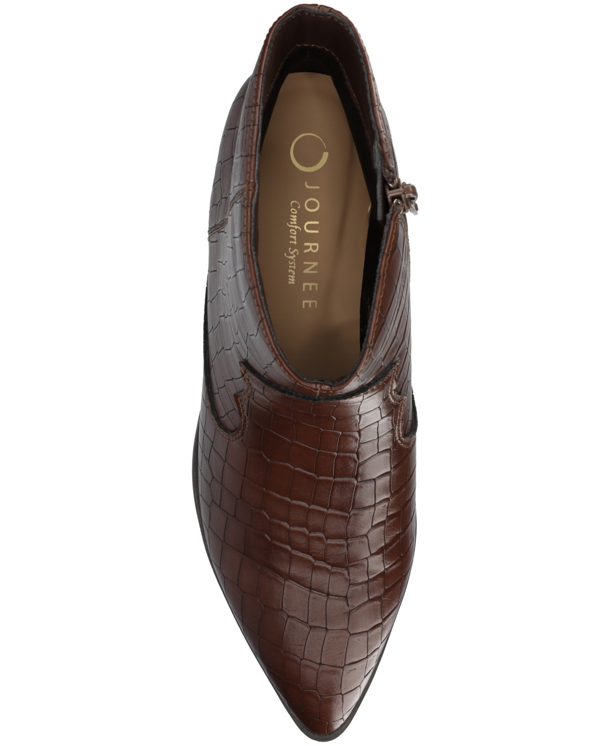 Journee Collection Women's Taliah Cuban Heel Comfort Ankle Booties In Brown