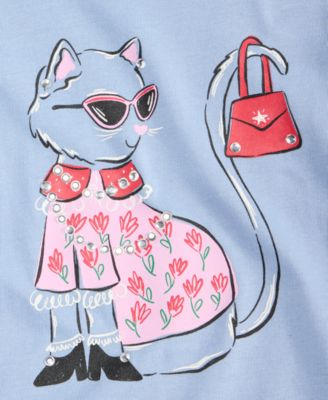 Girls' 5-20 Cat Graphic Long-Sleeve T-Shirt, Macy's Exclusive