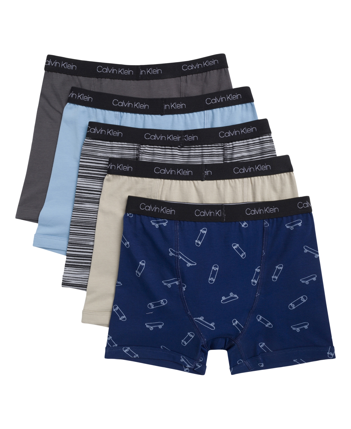 Calvin Klein Big Boys Stretch Boxer Brief, Pack Of 5 In Multi
