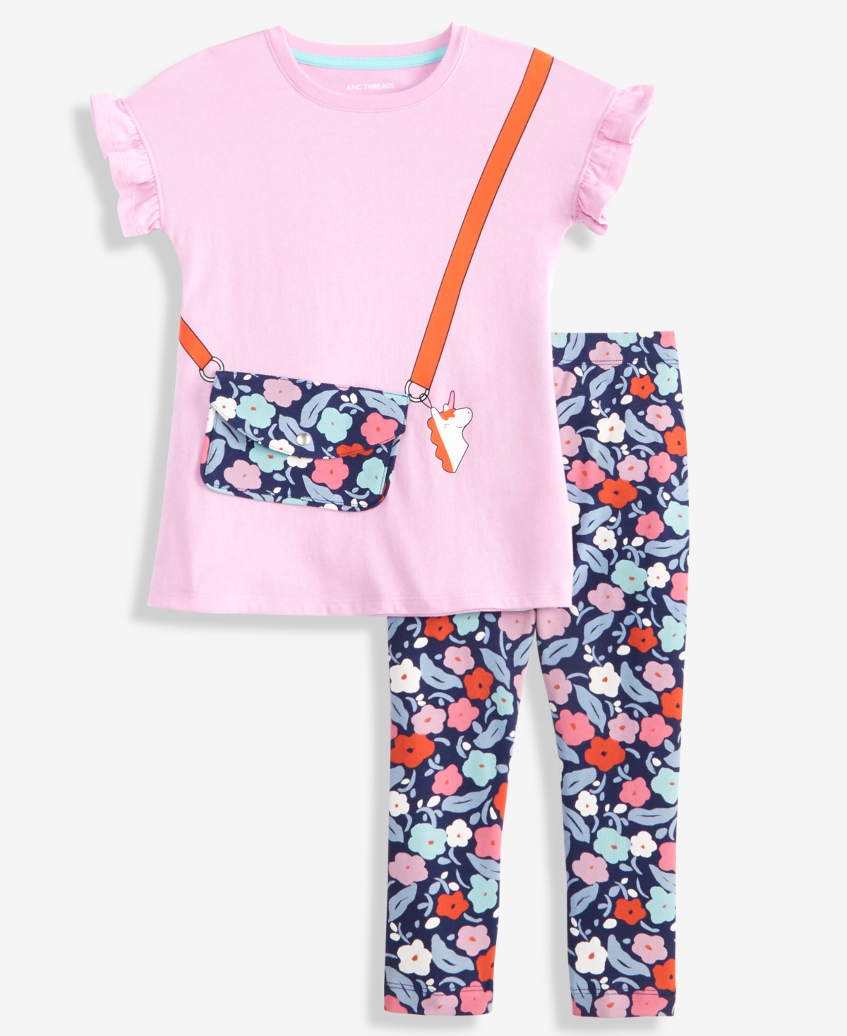Epic Threads Girls Toddler 2t-4t 2-piece T-shirt And Leggings Set In Multi